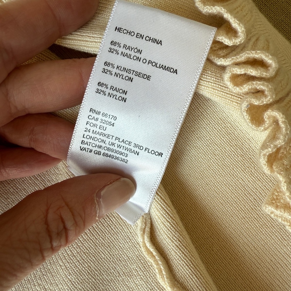 Urban Outfitters Ivory Ruffle Trim Cardigan Set with strapless Top - Picture 6 of 16